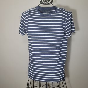 American eagle blue and white stripped tshirt size medium